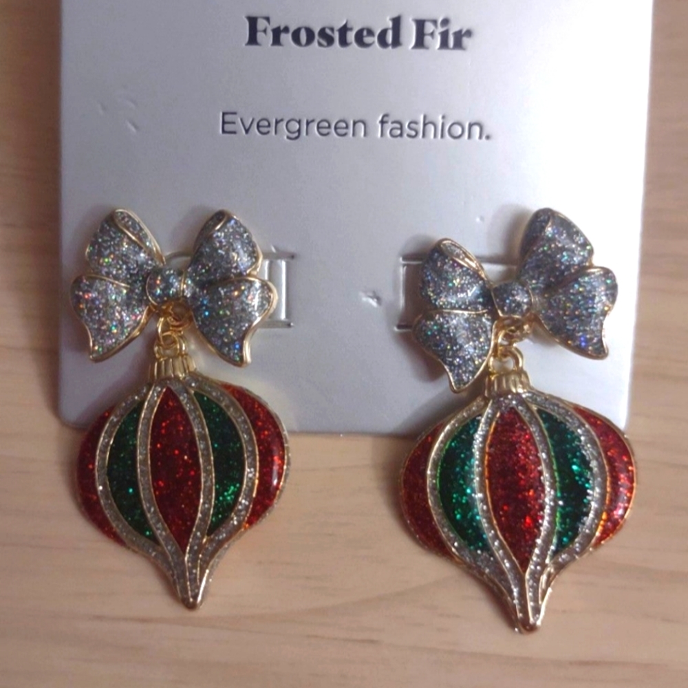 Sugarfix Baublebar Christmas Ornament Holographic Enamel Charm Earrings